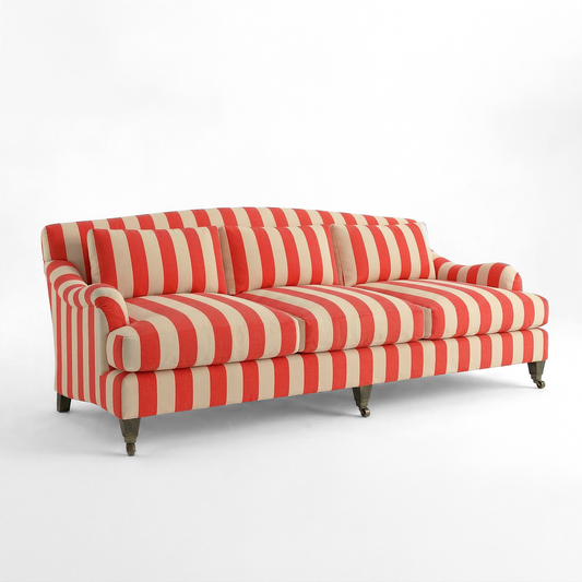 Felix 4 seater sofa in Petunia Stripes - Hand Made in USA