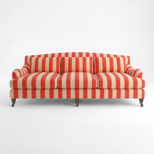 Felix 4 seater sofa in Petunia Stripes - Hand Made in USA