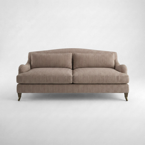Felix 3 seater sofa in Narrow Chocolate Stripes - Hand Made in USA