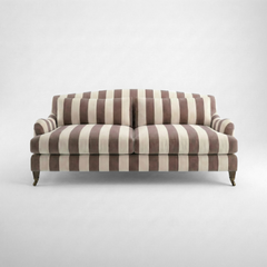 Felix 3 seater sofa in Chocolate Stripes - Hand Made in USA