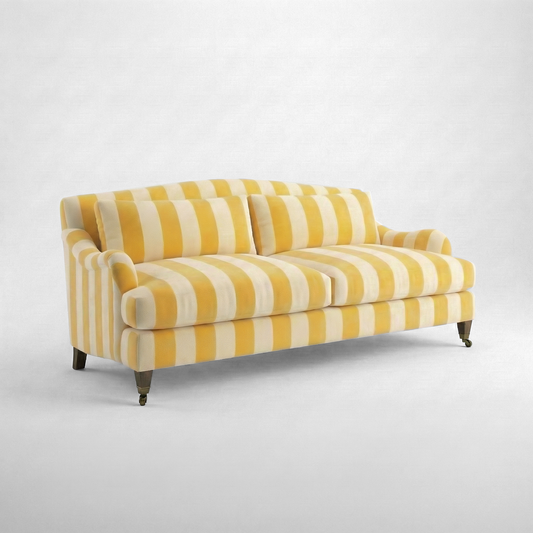 Felix 3 seater sofa in Dandelion Stripes - Hand Made in USA