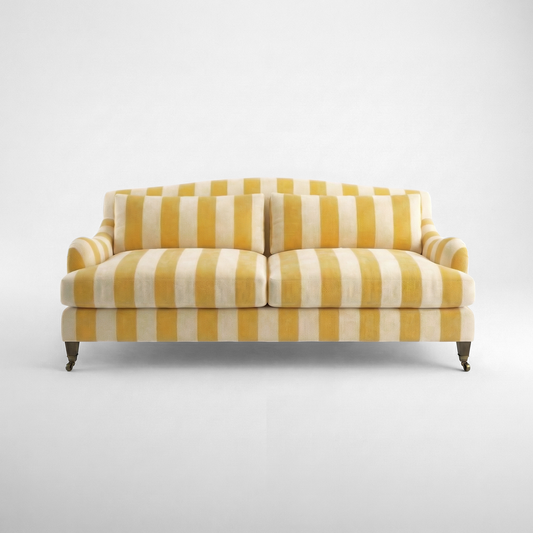 Felix 3 seater sofa in Dandelion Stripes - Hand Made in USA