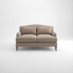 Felix 2 seater sofa in Narrow Chocolate Stripes - Hand Made in USA