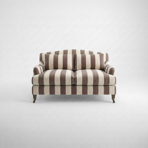 Felix 2 seater sofa in Chocolate Stripes - Hand Made in USA