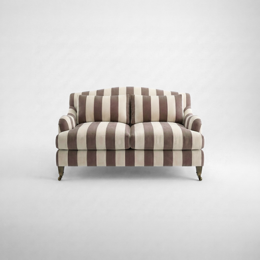 Felix 2 seater sofa in Chocolate Stripes - Hand Made in USA