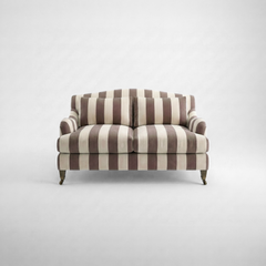 Felix 2 seater sofa in Chocolate Stripes - Hand Made in USA