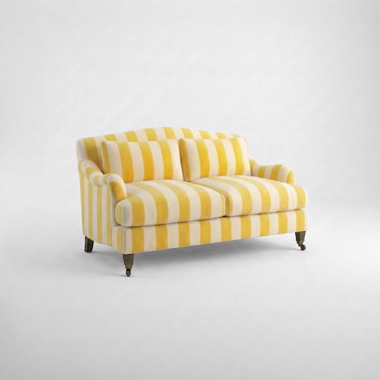 Felix 2 seater sofa in Dandelion Stripes - Hand Made in USA
