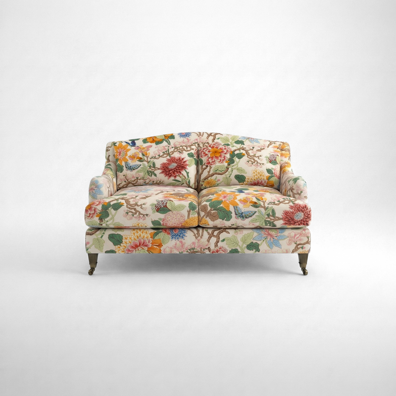 Felix 2 seater sofa in Magnolia Cream Blue - Hand Made in USA