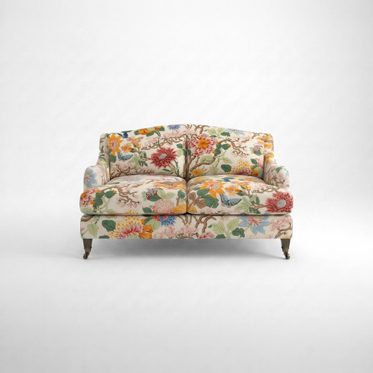 Felix 2 seater sofa in Magnolia Cream Blue - Hand Made in USA