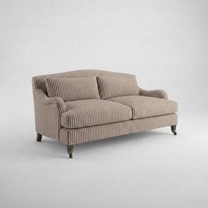 Felix 2.5 seater sofa in Narrow Chocolate Stripes - Hand Made in USA
