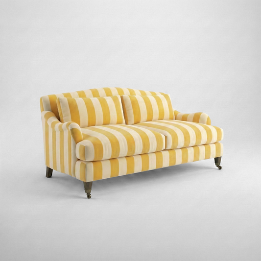 Felix 2.5 seater sofa in Dandelion Stripes - Hand Made in USA