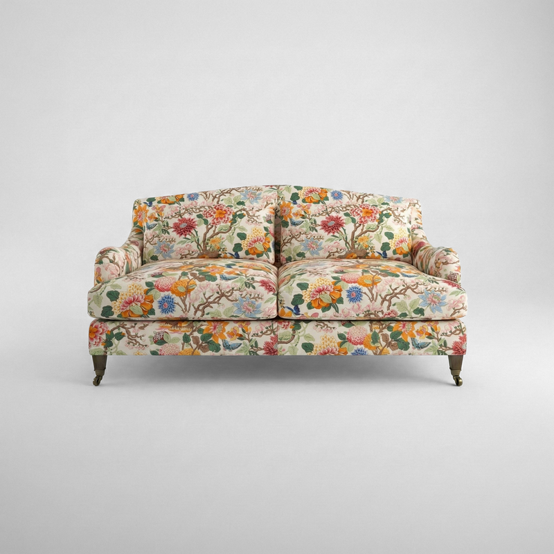 Felix 2.5 seater sofa in Magnolia Cream Blue - Hand Made in USA