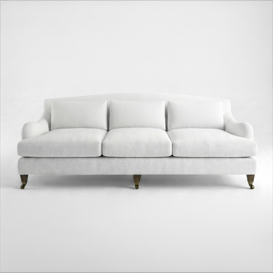 Felix Fixed Cover 4 seater sofa with Box Edge Cushion in Customer's Own Material - Handmade to Order in the USA