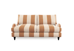Felix 2.5 Seater Sofa with Loose Back Cushion in Caramel Stripe - Hand Made in USA
