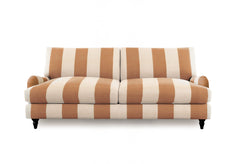 Felix 4 Seater Sofa with Loose Back Cushion in Caramel Stripe - Hand Made in USA
