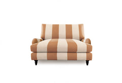 Felix Loveseat with Big Back Cushion in Caramel Stripe - Hand Made in USA