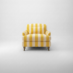 Felix Armchair in Dandelion Stripes - Hand Made in USA