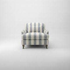 Felix Armchair in Garden Grey Stripes - Hand Made in USA