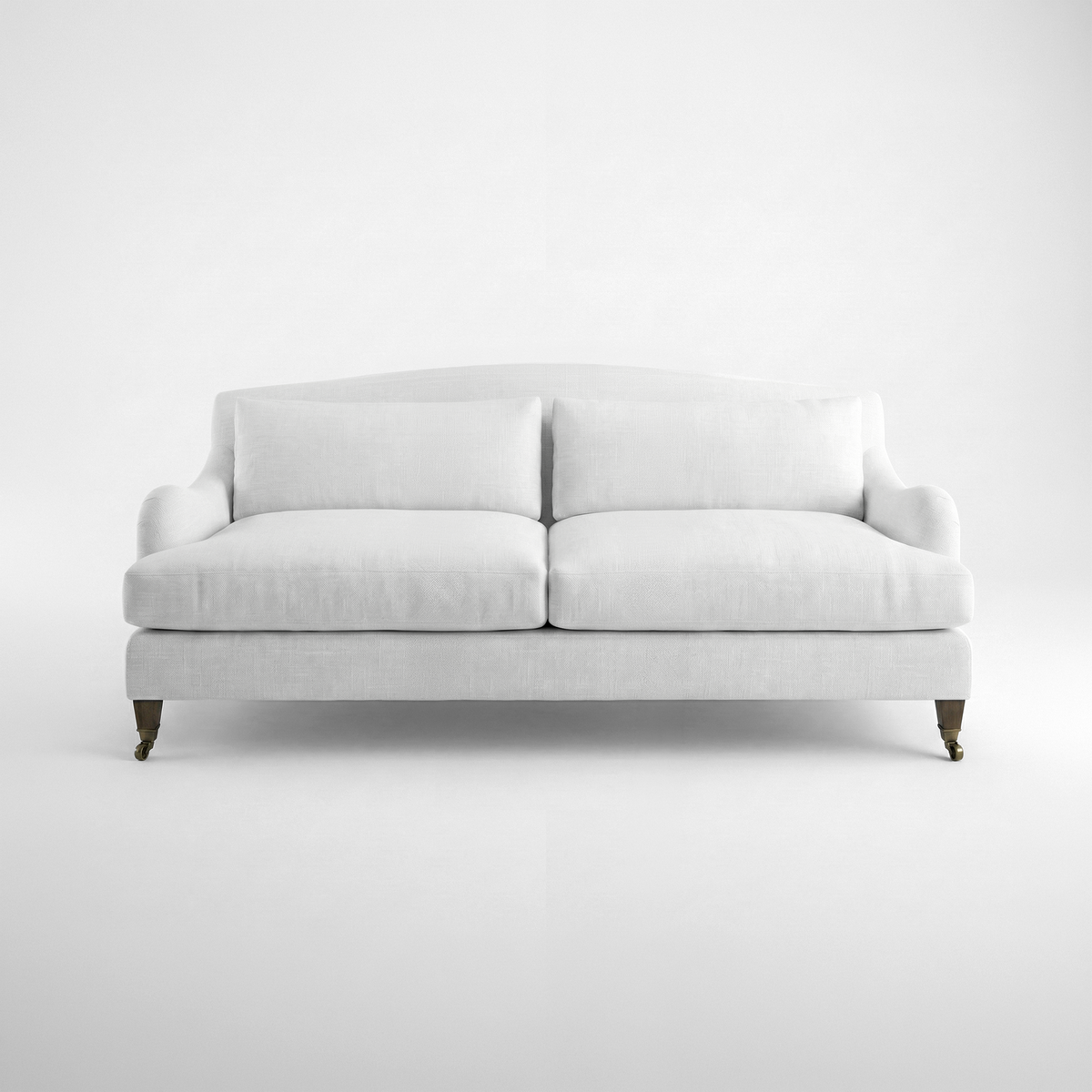 Felix Fixed Cover 3 seater sofa with Box Edge Cushion in Customer's Own Material - Handmade to Order in the USA