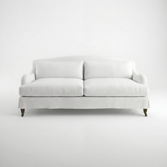 Felix Loose Cover 3 seater sofa in Cotton Linen Snow Drop - Handmade to Order in the USA