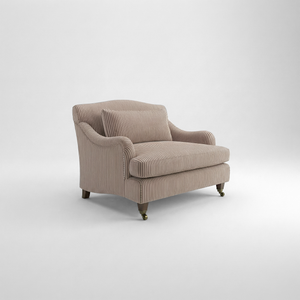 Felix Loveseat in Narrow Chocolate Stripes - Hand Made in USA