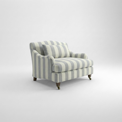 Felix Loveseat in Garden Grey Stripes - Hand Made in USA