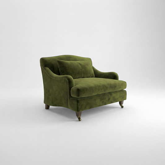 Felix Loveseat in Pelham Moss Velvet - Hand Made in USA