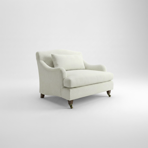 Felix Loveseat in Cotton Linen Cool Coconut - Hand Made in USA