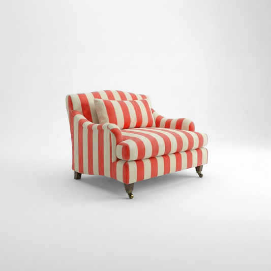 Felix Loveseat in Petunia Stripes - Hand Made in USA