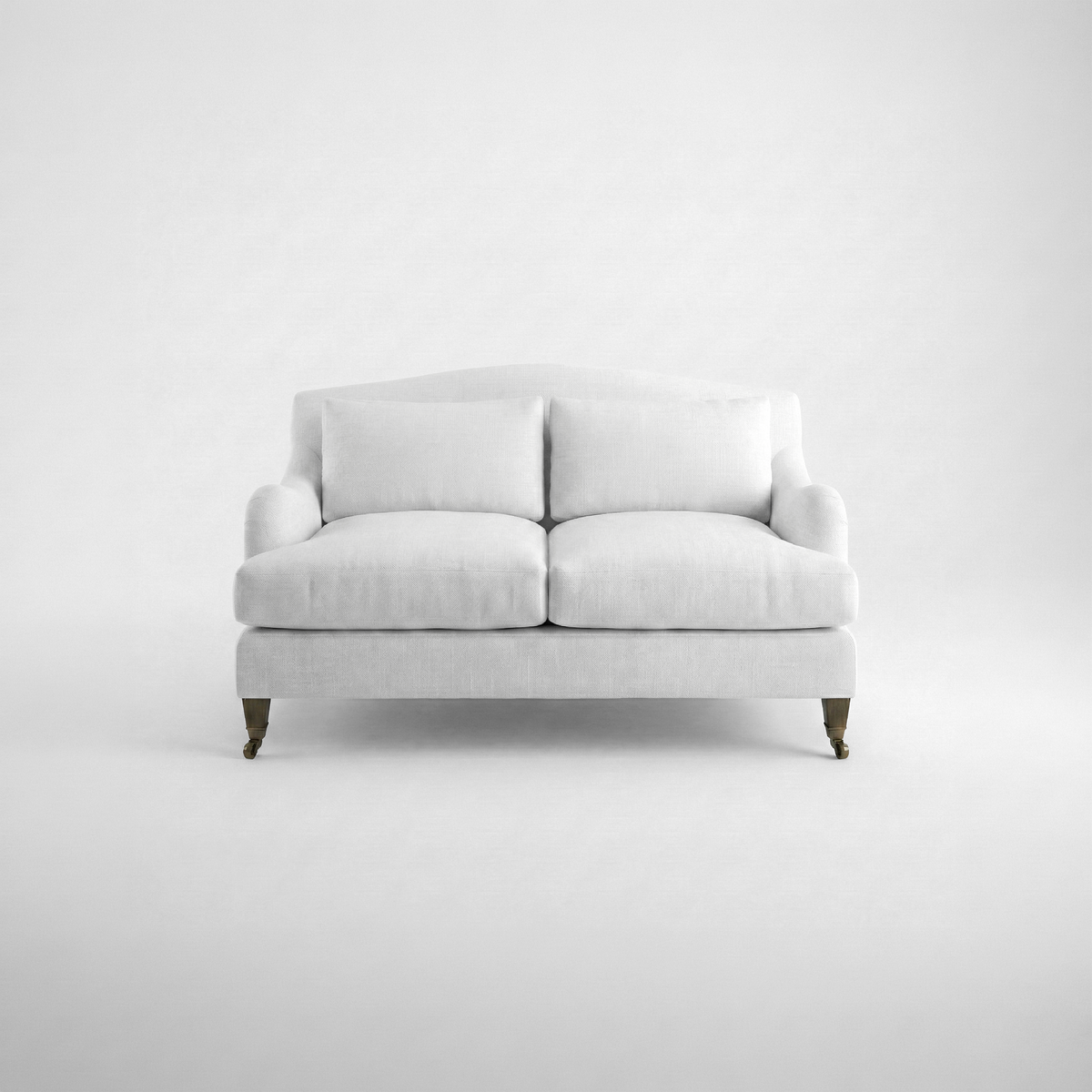 Felix Fixed Cover 2 seater sofa with Box Edge Cushion in Customer's Own Material - Handmade to Order in the USA