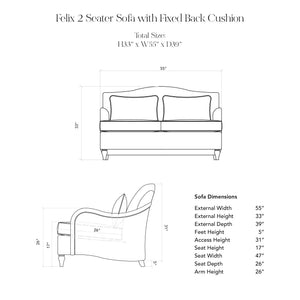 Felix LC 2 Seater dimensions
