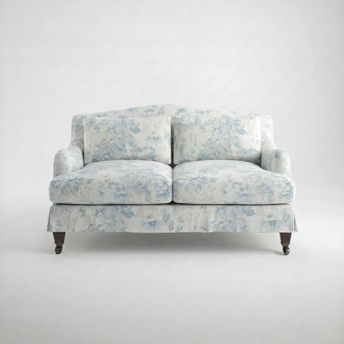 Felix Loose Cover 2 Seater Sofa in Midsummer Faded Blue - Hand Made in USA