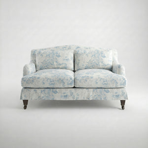 Felix Loose Cover 2 Seater Sofa in Midsummer Faded Blue - Hand Made in USA