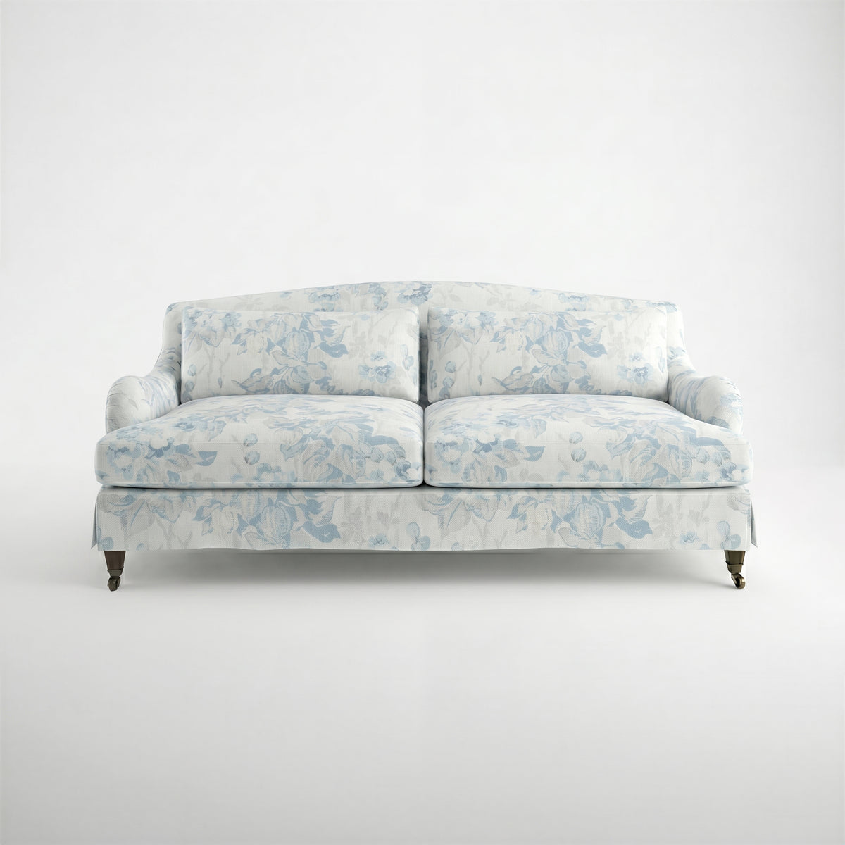 Felix Loose Cover 3 Seater Sofa in Midsummer Faded Blue - Hand Made in USA