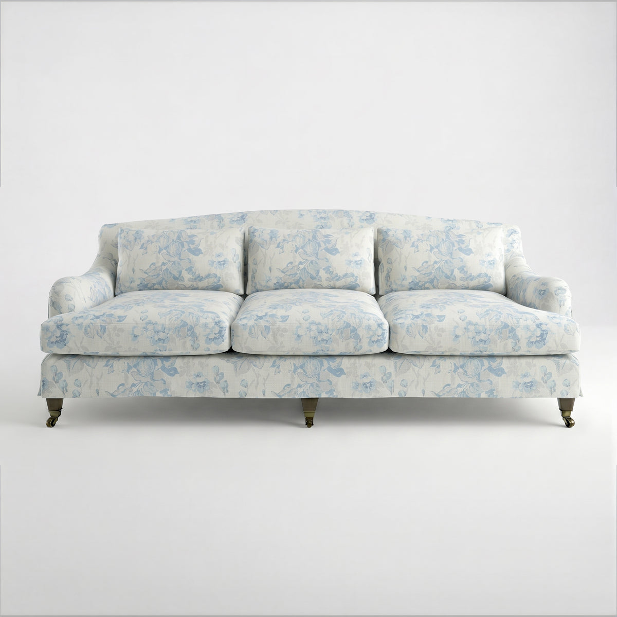 Felix Loose Cover 4 Seater Sofa in Midsummer Faded Blue - Hand Made in USA