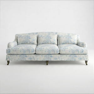 Felix Loose Cover 4 Seater Sofa in Midsummer Faded Blue - Hand Made in USA