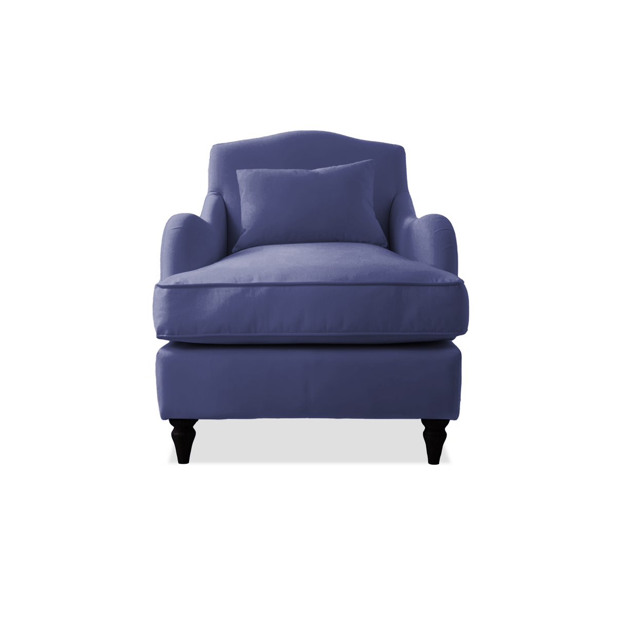Felix Armchair with Fixed Back in Cotton Linen Inkspot - Hand Made in USA