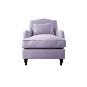 Felix Armchair with Fixed Back in Cotton Linen Sea Salt - Hand Made in USA
