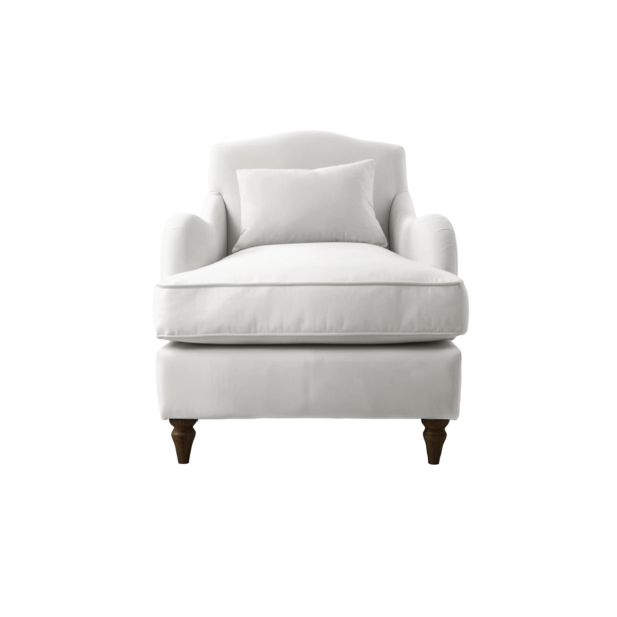 Felix Armchair with Fixed Back in Cotton Linen Cool Coconut - Hand Made in USA