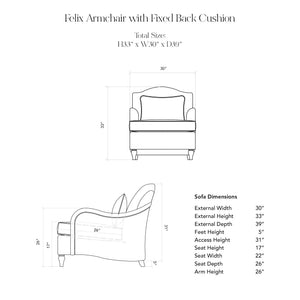 Felix LC Armchair dimensions