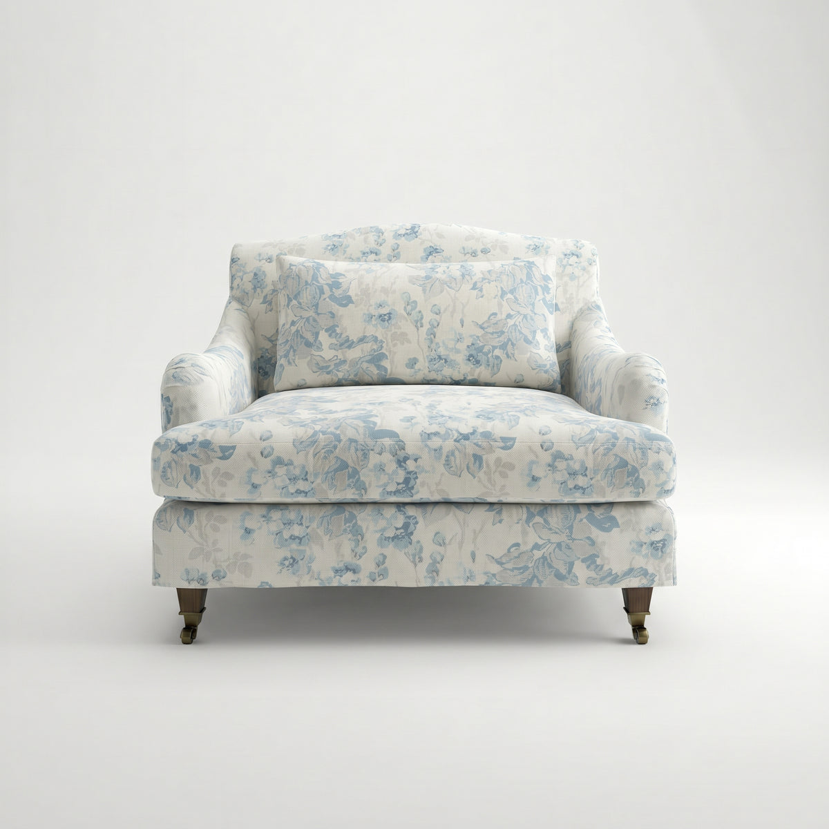 Felix Loose Cover Loveseat in Midsummer Faded Blue - Hand Made in USA