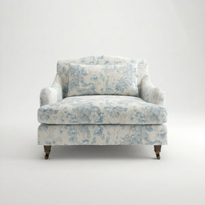 Felix Loose Cover Loveseat in Midsummer Faded Blue - Hand Made in USA