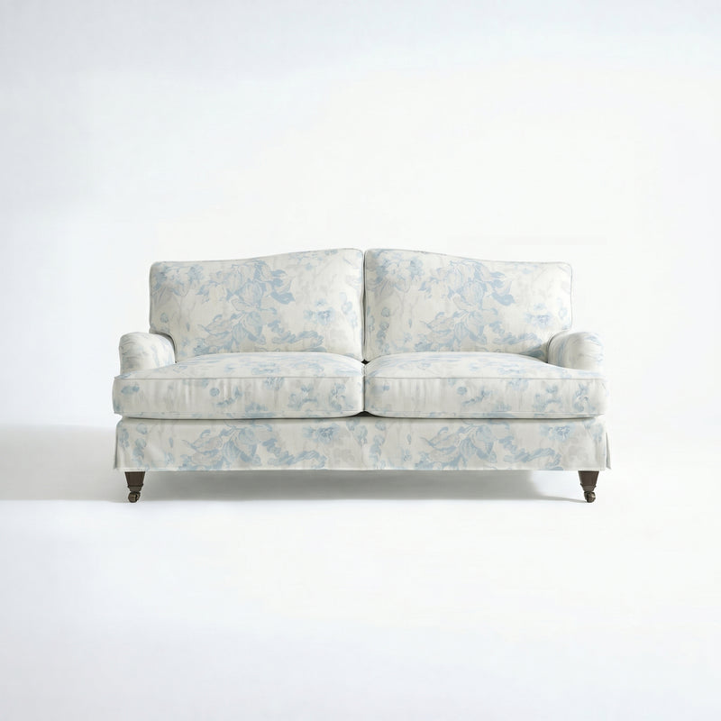 Isobel Loose Cover 2.5 Seater Sofa in Midsummer Faded Blue - Hand Made in USA