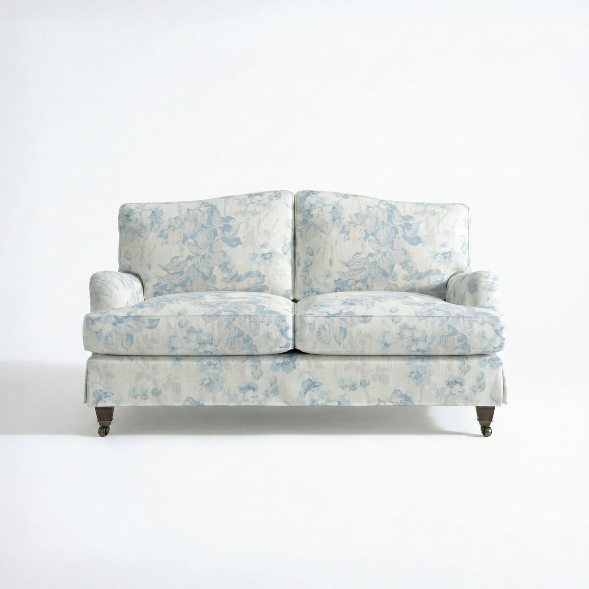Isobel Loose Cover 2 Seater Sofa in Midsummer Faded Blue - Hand Made in USA
