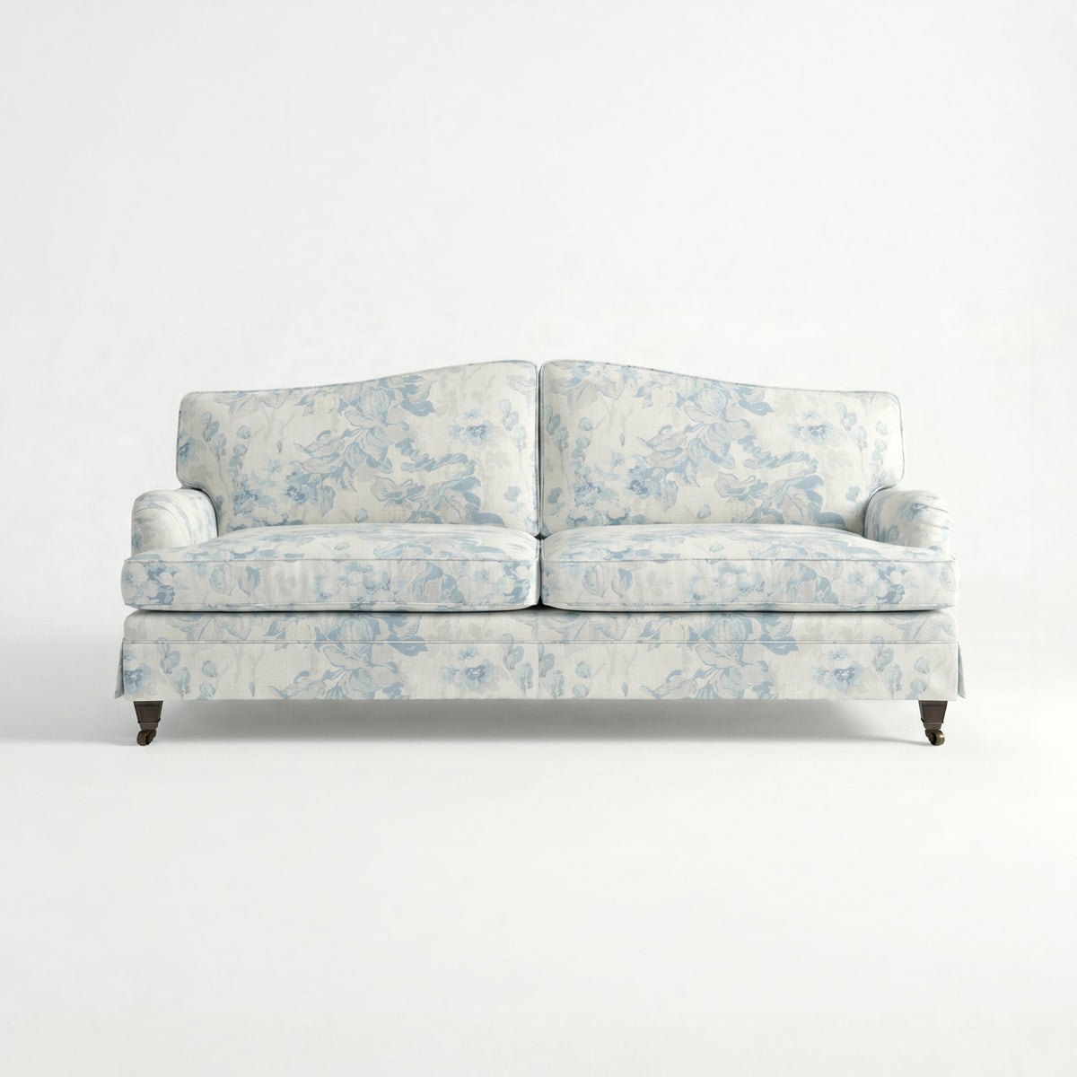 Isobel Loose Cover 3 Seater Sofa in Midsummer Faded Blue - Hand Made in USA