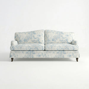 Isobel Loose Cover 3 Seater Sofa in Midsummer Faded Blue - Hand Made in USA