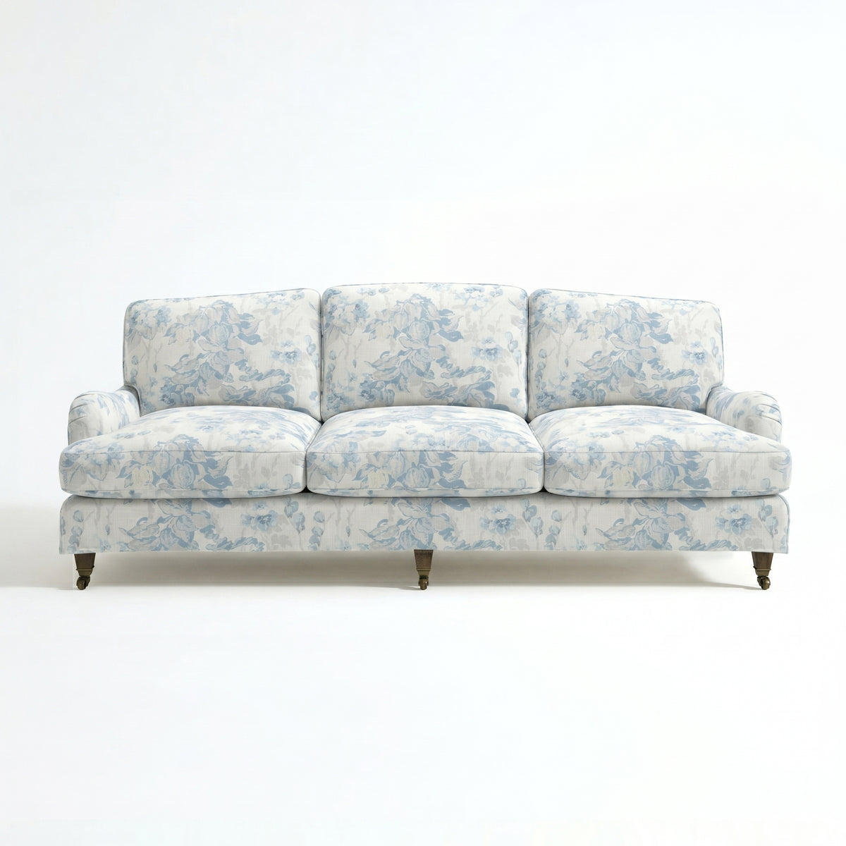 Isobel Loose Cover 4 Seater Sofa in Midsummer Faded Blue - Hand Made in USA