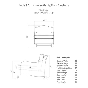 Isobel LC Armchair dimensions