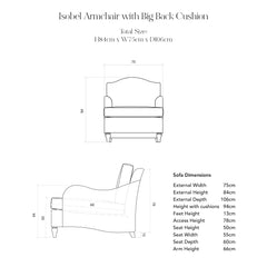 Isobel Fixed Cover Armchair in Cotton Linen Snow Drop - Handmade to Order in the USA