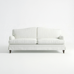 Isobel Loose Cover 3 seater sofa in Cotton Linen Snow Drop - Handmade to Order in the USA